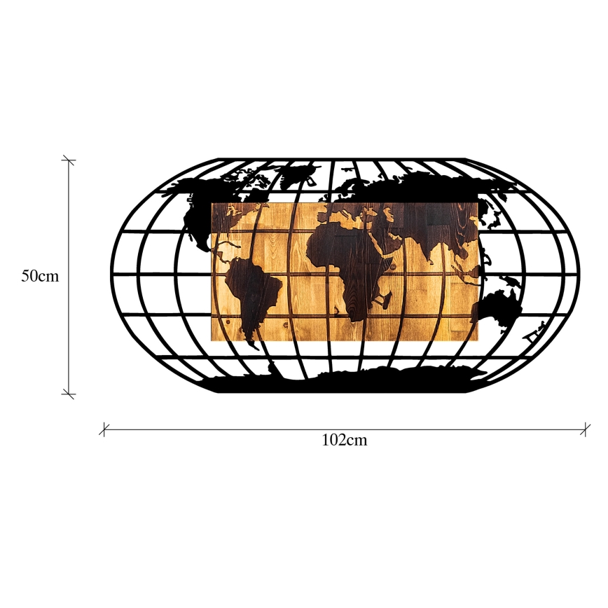 Väggdekoration 102x50 cm globe