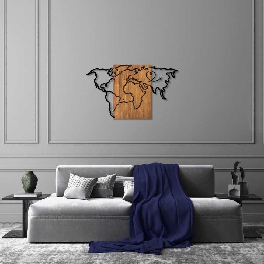 Väggdekoration 118x70 cm karta