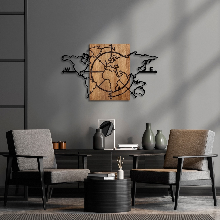 Väggdekoration 119x70 cm karta
