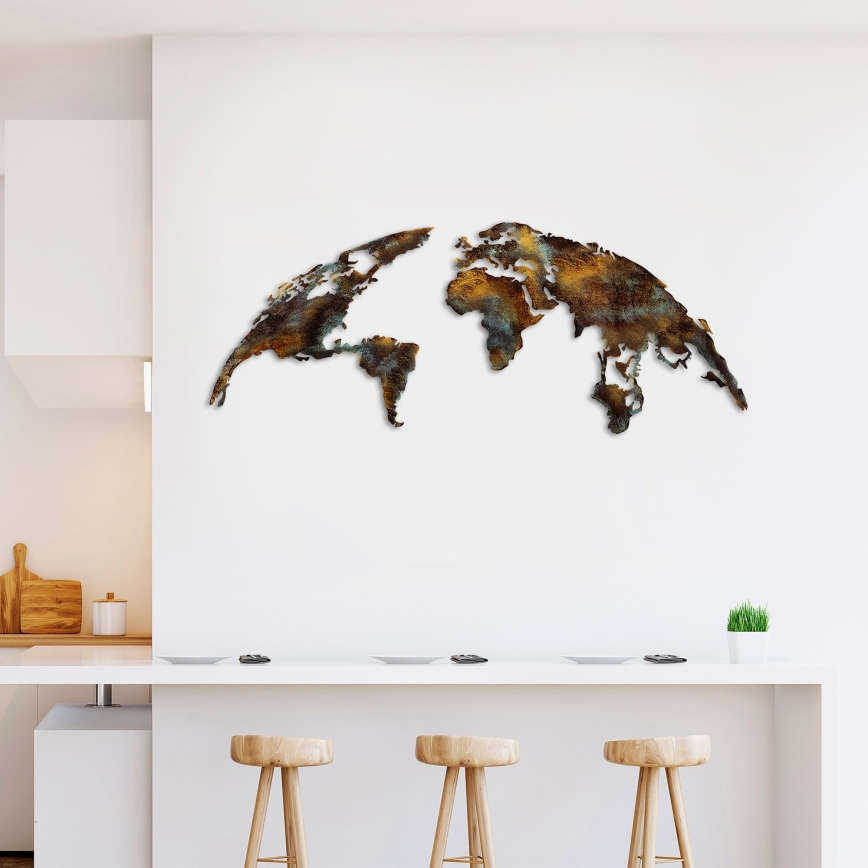 Väggdekoration 2 delar 150x59 cm planet metall