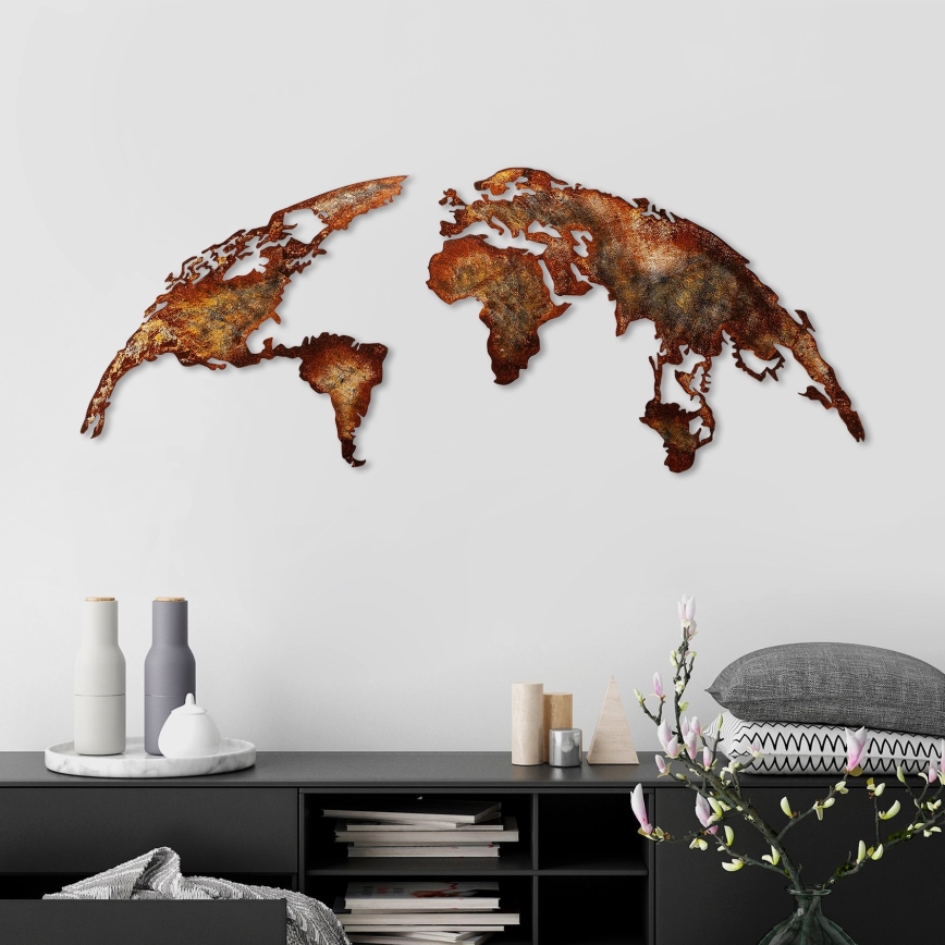 Väggdekoration 2 delar 150x59 planet metall