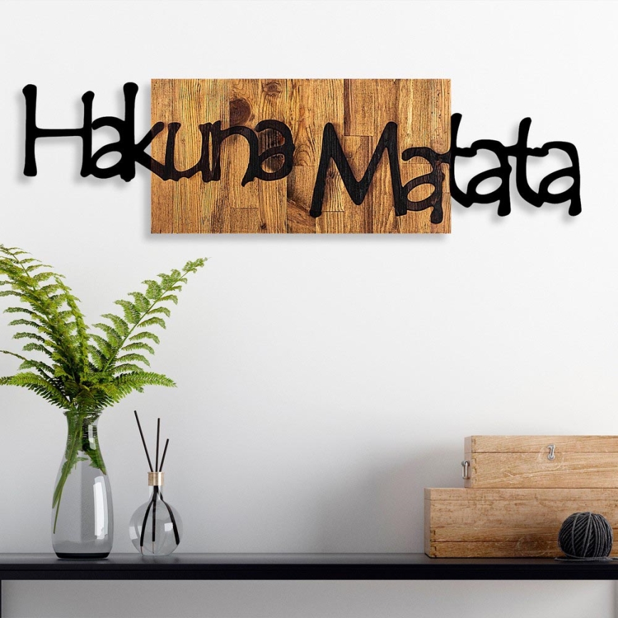 Väggdekoration 30x108 cm trä/metall