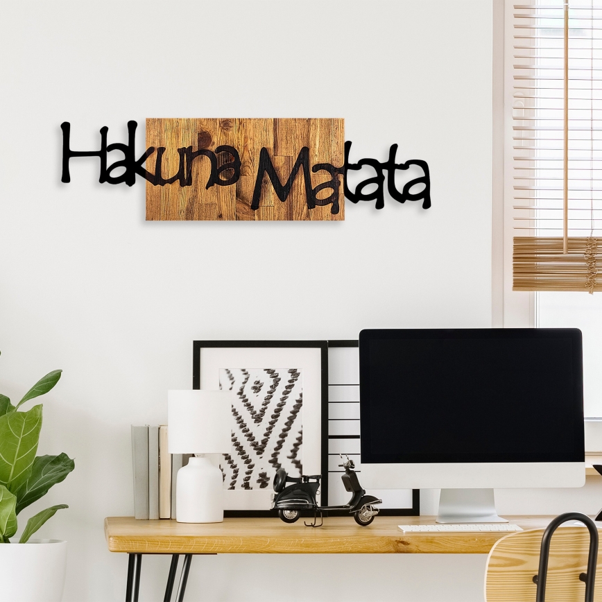 Väggdekoration 30x108 cm trä/metall