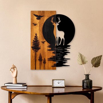 Väggdekoration 43x58 cm hjort och måne