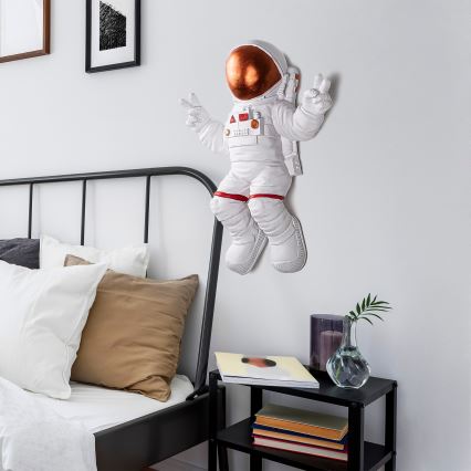 Väggdekoration 47x35 cm astronaut koppar