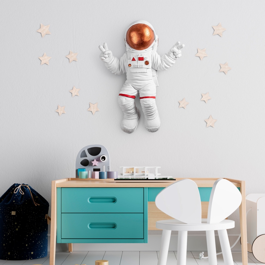 Väggdekoration 47x35 cm astronaut koppar