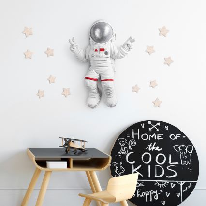Väggdekoration 47x35 cm astronaut silver