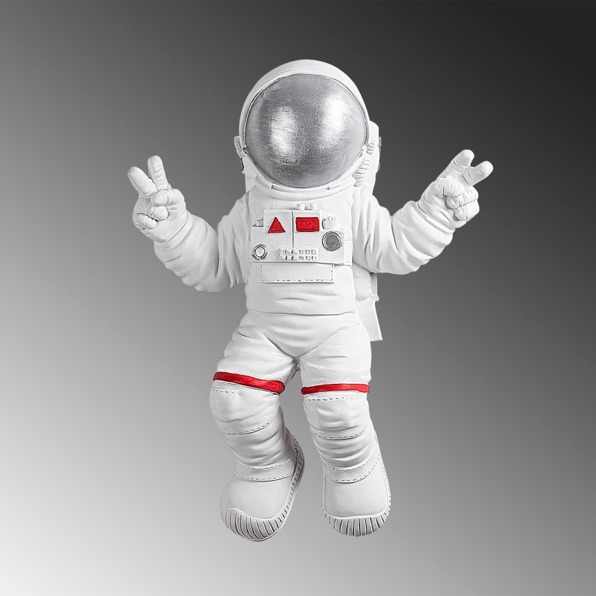 Väggdekoration 47x35 cm astronaut silver