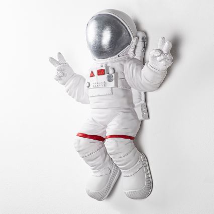 Väggdekoration 47x35 cm astronaut silver