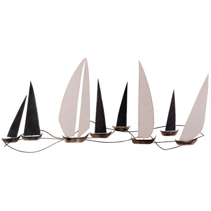 Väggdekoration 52x117 cm segelbåt i metall