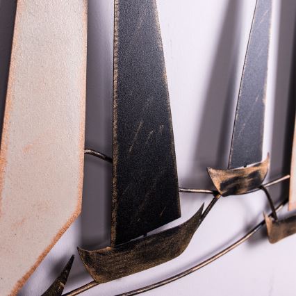 Väggdekoration 52x117 cm segelbåt i metall