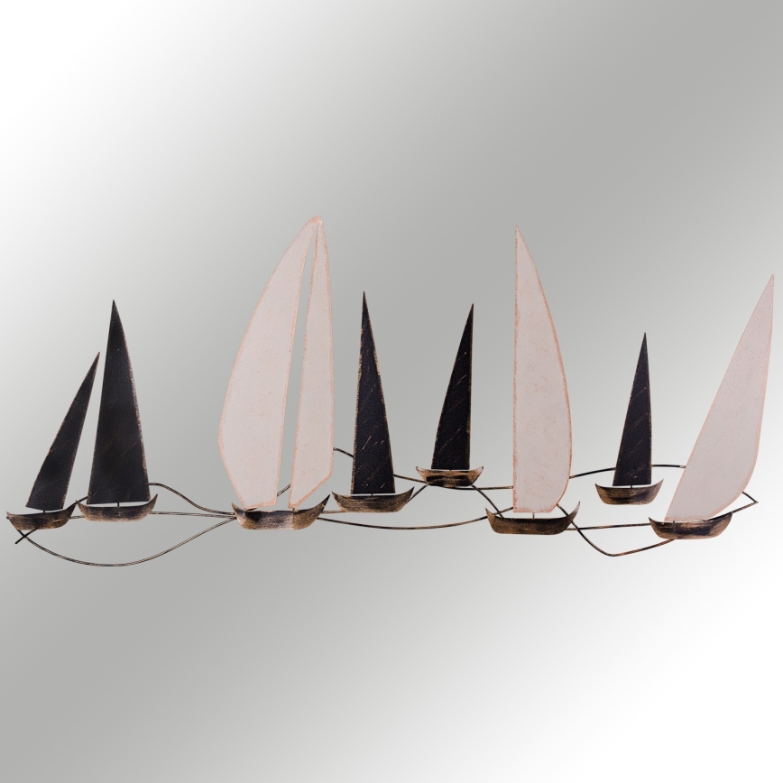 Väggdekoration 52x117 cm segelbåt i metall