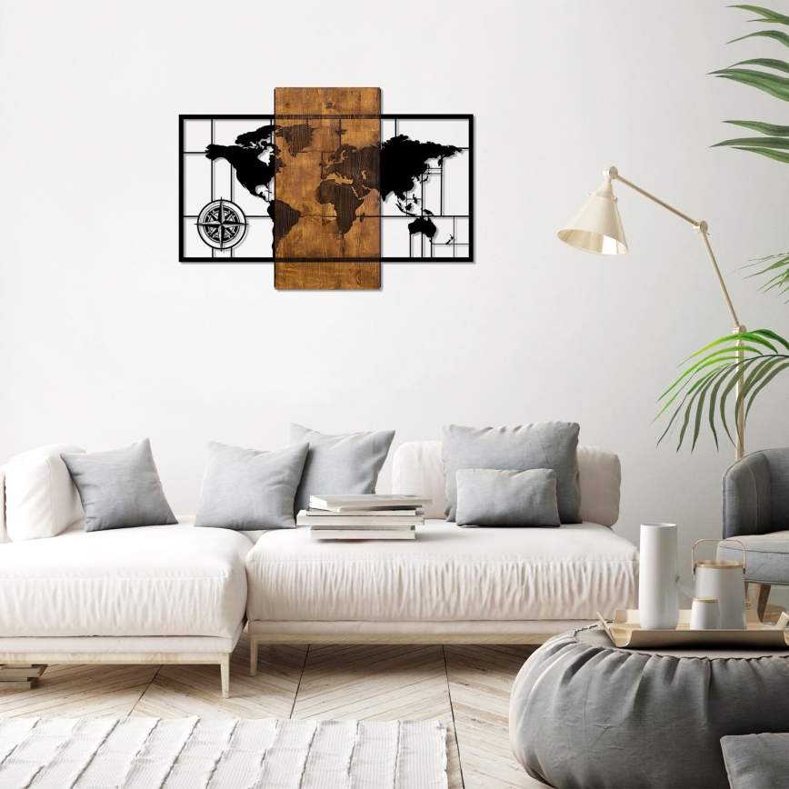 Väggdekoration 58x85 cm trä/metall