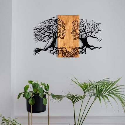Väggdekoration 58x92 cm trä/metall