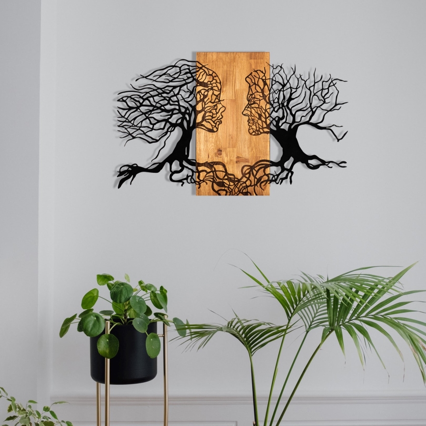 Väggdekoration 58x92 cm trä/metall