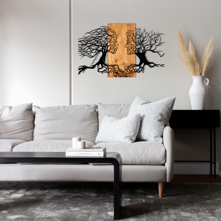 Väggdekoration 58x92 cm trä/metall