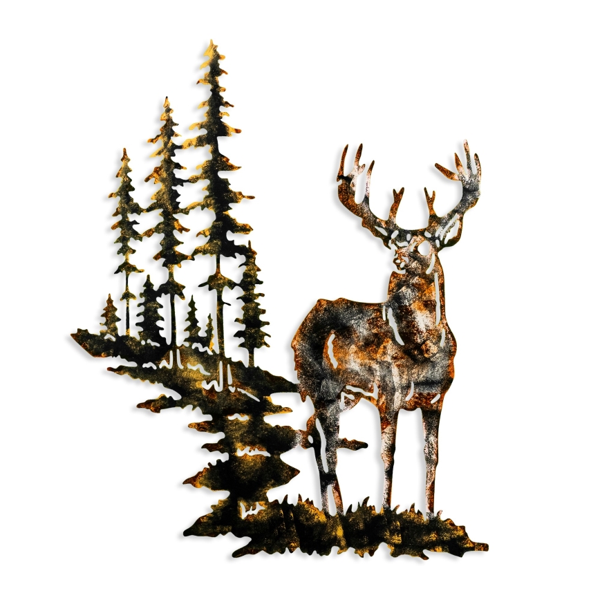 Väggdekoration 65x79 cm hjort metall
