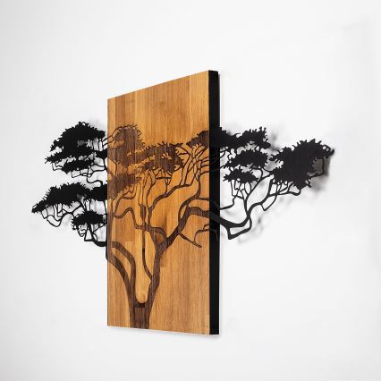 Väggdekoration 70x144 cm trä/metall