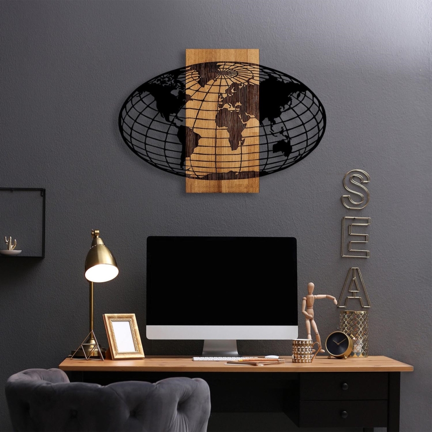 Väggdekoration 87x58 cm globe