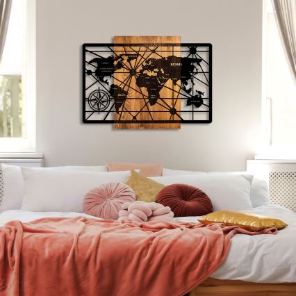 Väggdekoration 96x70 cm karta