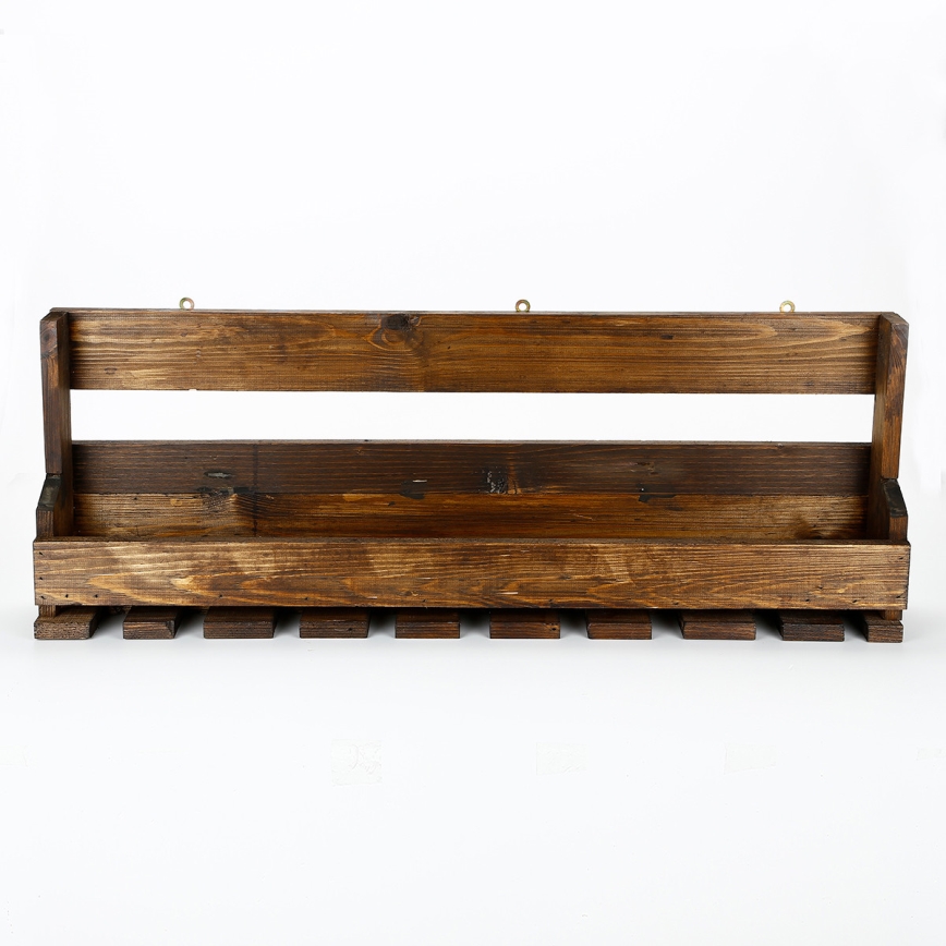 Vägghylla 28x102 cm gran brun