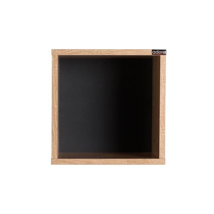 Vägghylla 33x33 cm brun