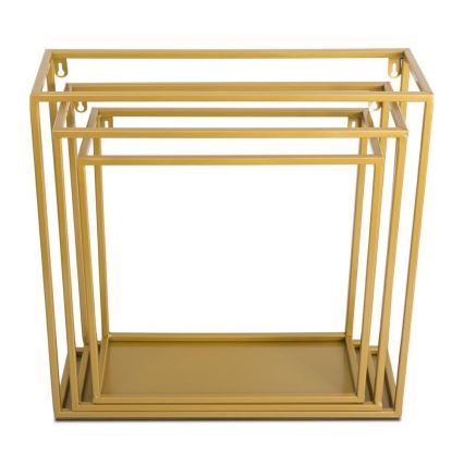 Vägghylla 35x35 cm guld