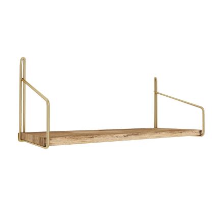 Vägghylla 45x16 cm ek/guld