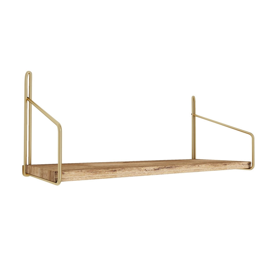 Vägghylla 45x16 cm ek/guld