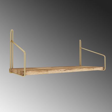 Vägghylla 45x16 cm ek/guld