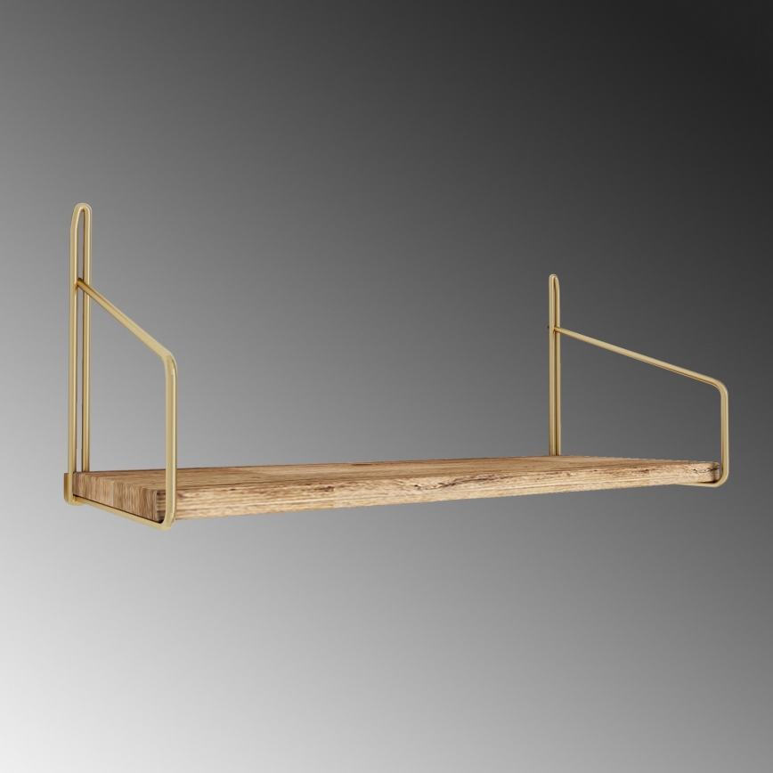Vägghylla 45x16 cm ek/guld