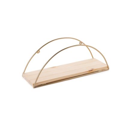 Vägghylla 45x18 cm ek/guld