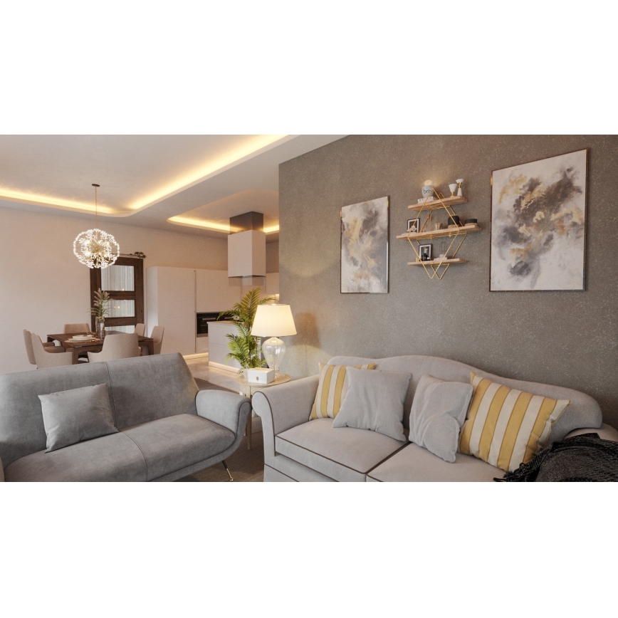 Vägghylla 70x60 cm guld/brun