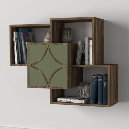 Vägghylla ARCO 73x79,2 cm brun/grön