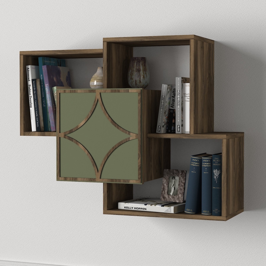 Vägghylla ARCO 73x79,2 cm brun/grön