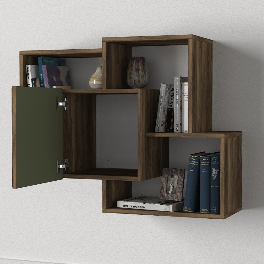 Vägghylla ARCO 73x79,2 cm brun/grön