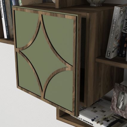 Vägghylla ARCO 73x79,2 cm brun/grön