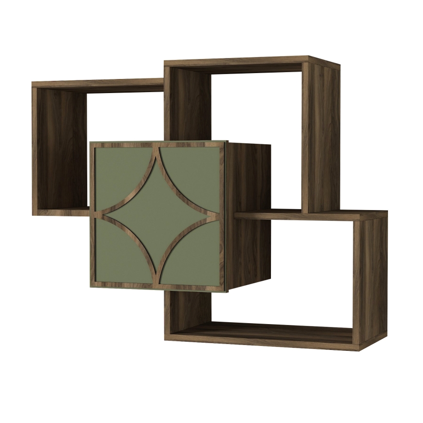 Vägghylla ARCO 73x79,2 cm brun/grön