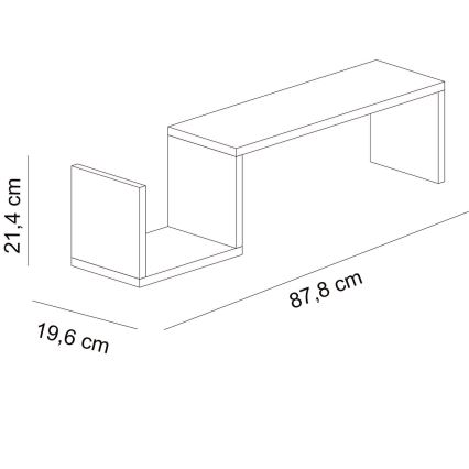 Vägghylla BIENCE 21,4x87,8 cm vit