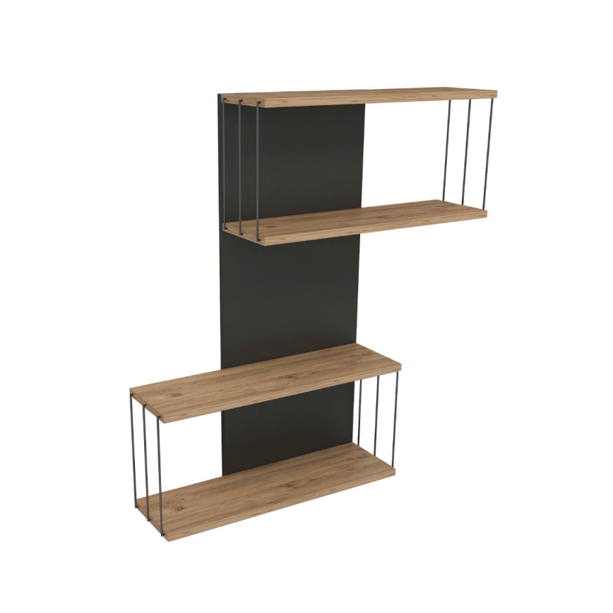 Vägghylla DESTAN 96x65 cm antracit/brun