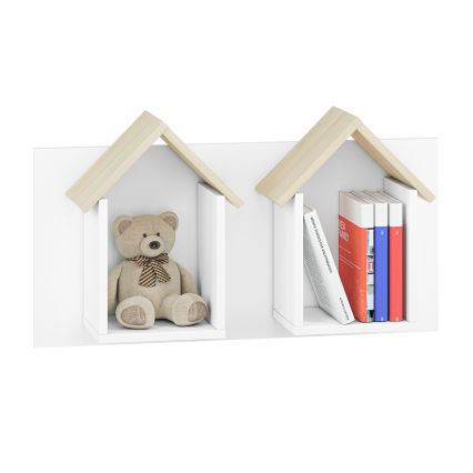 Vägghylla för barn BUBO 45x80 cm vit/beige