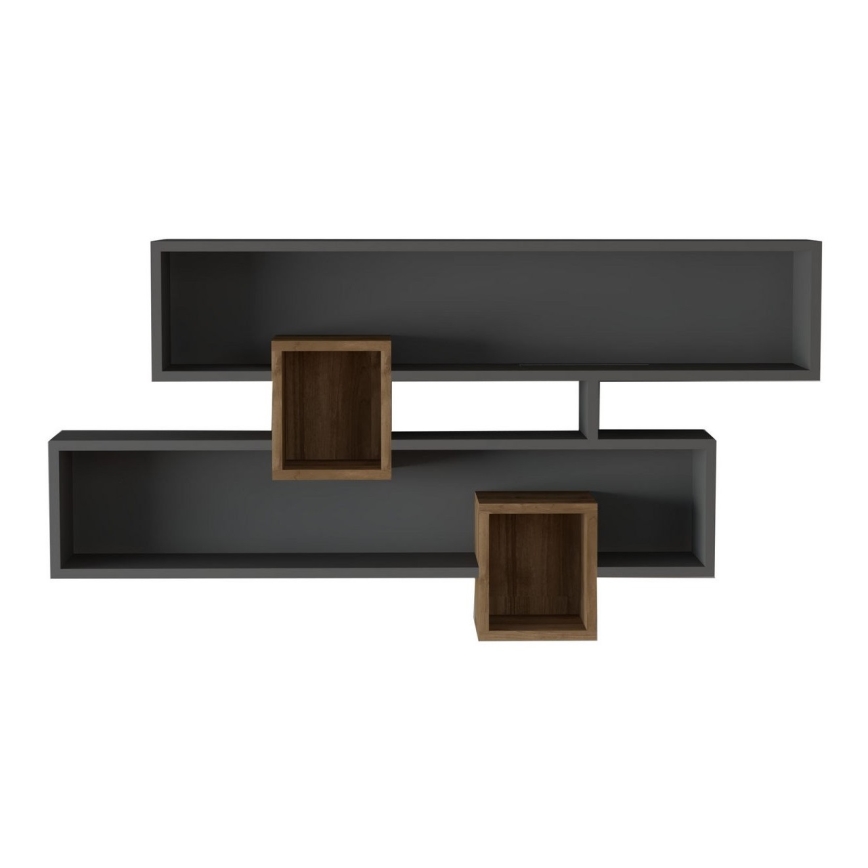 Vägghylla KAREN 120x72,2 cm antracit/brun
