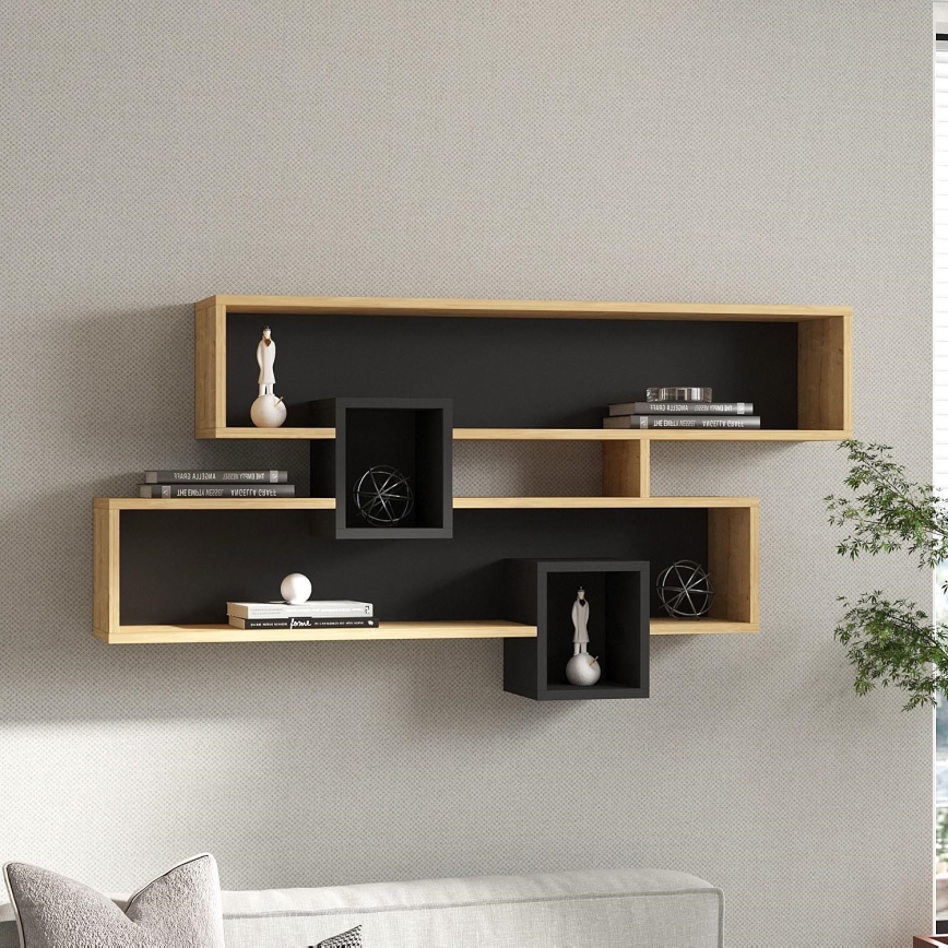 Vägghylla KAREN 120x72,2 cm brun/antracit