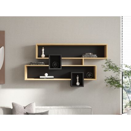 Vägghylla KAREN 120x72,2 cm brun/antracit