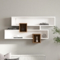 Vägghylla KAREN 120x72,2 cm vit/brun