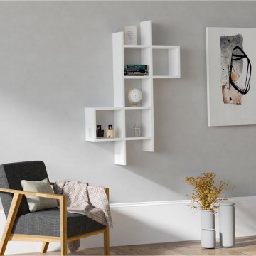 Vägghylla KENO 125x78,6 cm vit