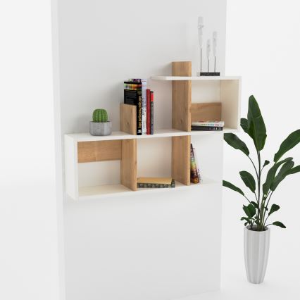 Vägghylla LAGOMOOD 59,6x97,2 cm vit/beige