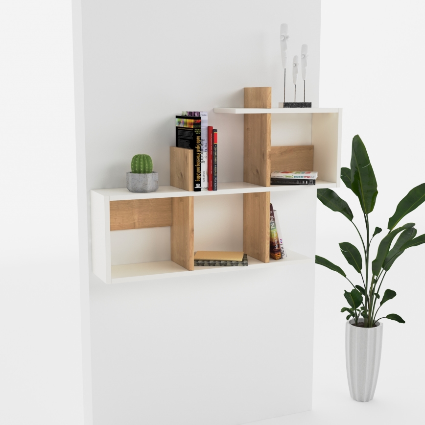 Vägghylla LAGOMOOD 59,6x97,2 cm vit/beige
