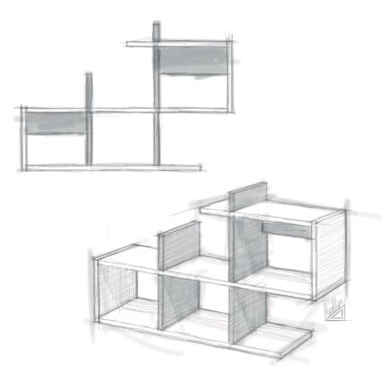 Vägghylla LAGOMOOD 59,6x97,2 cm vit/beige