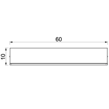 Vägghylla med LED-belysning SHELF 10x60 cm svart